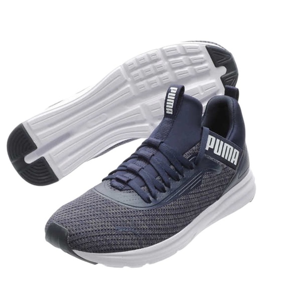 Men’s Puma 12 Navy Blue Enzo Woven Sneakers Shoes Softfoam Insole Lightweight - Picture 4 of 10